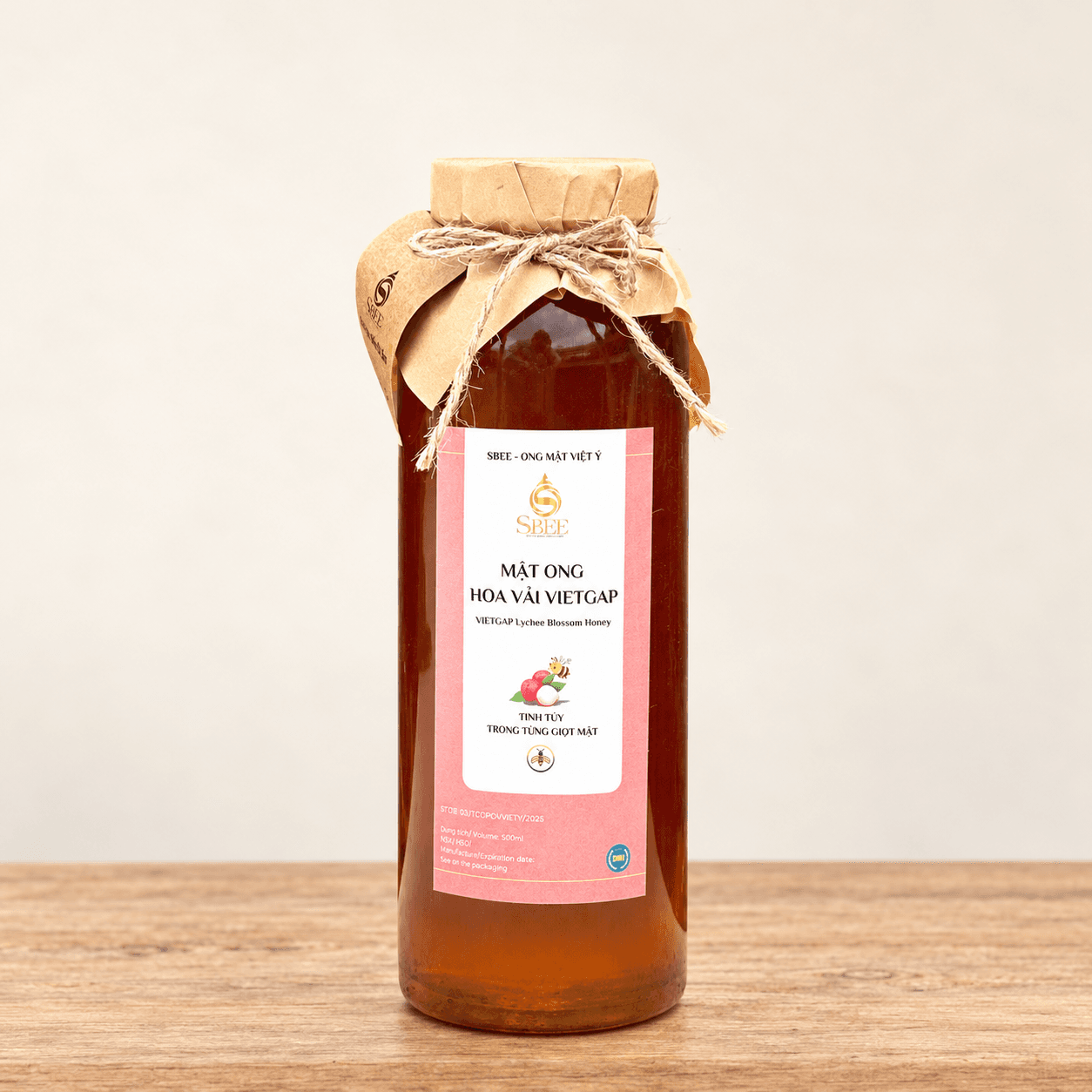 Mật ong hoa vải VietGAP - Chai 500ml