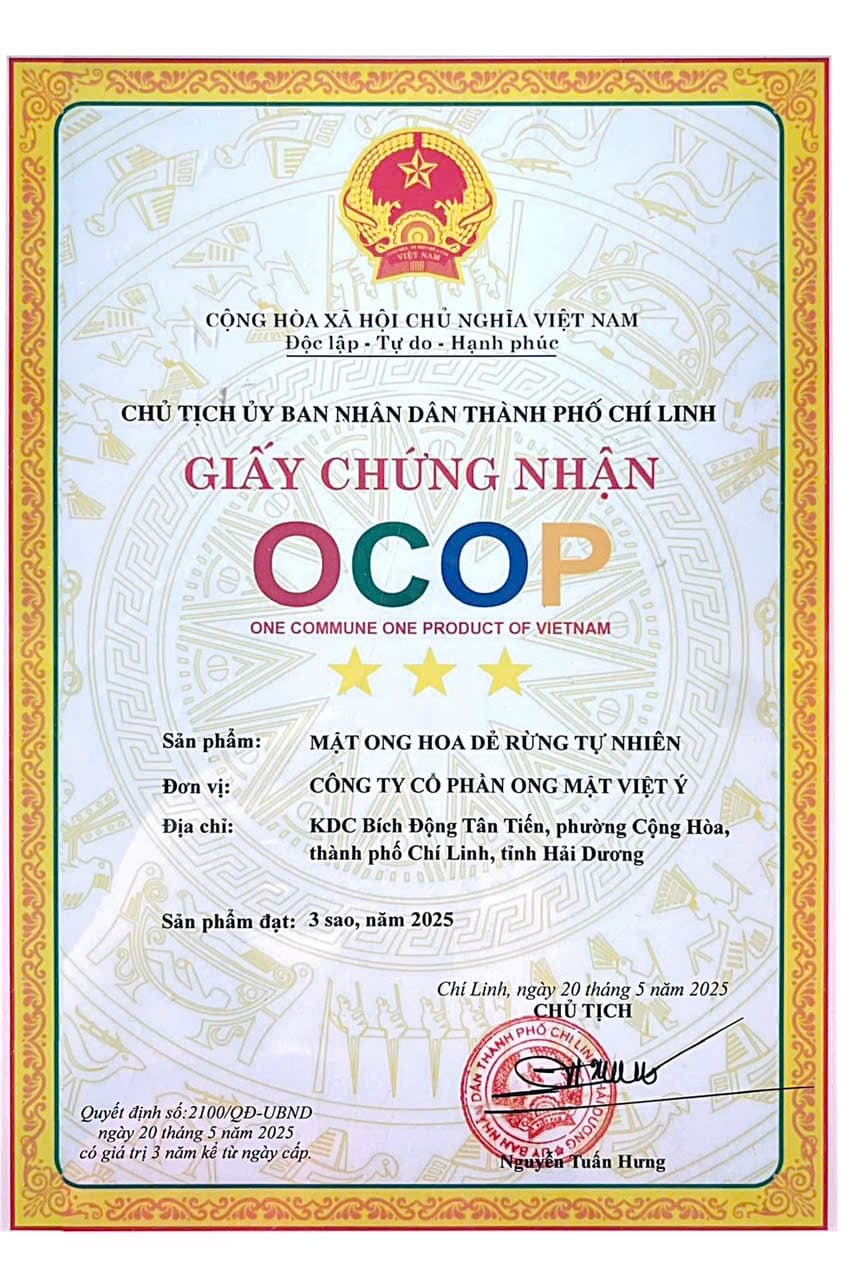 Giấy chứng nhận OCOP